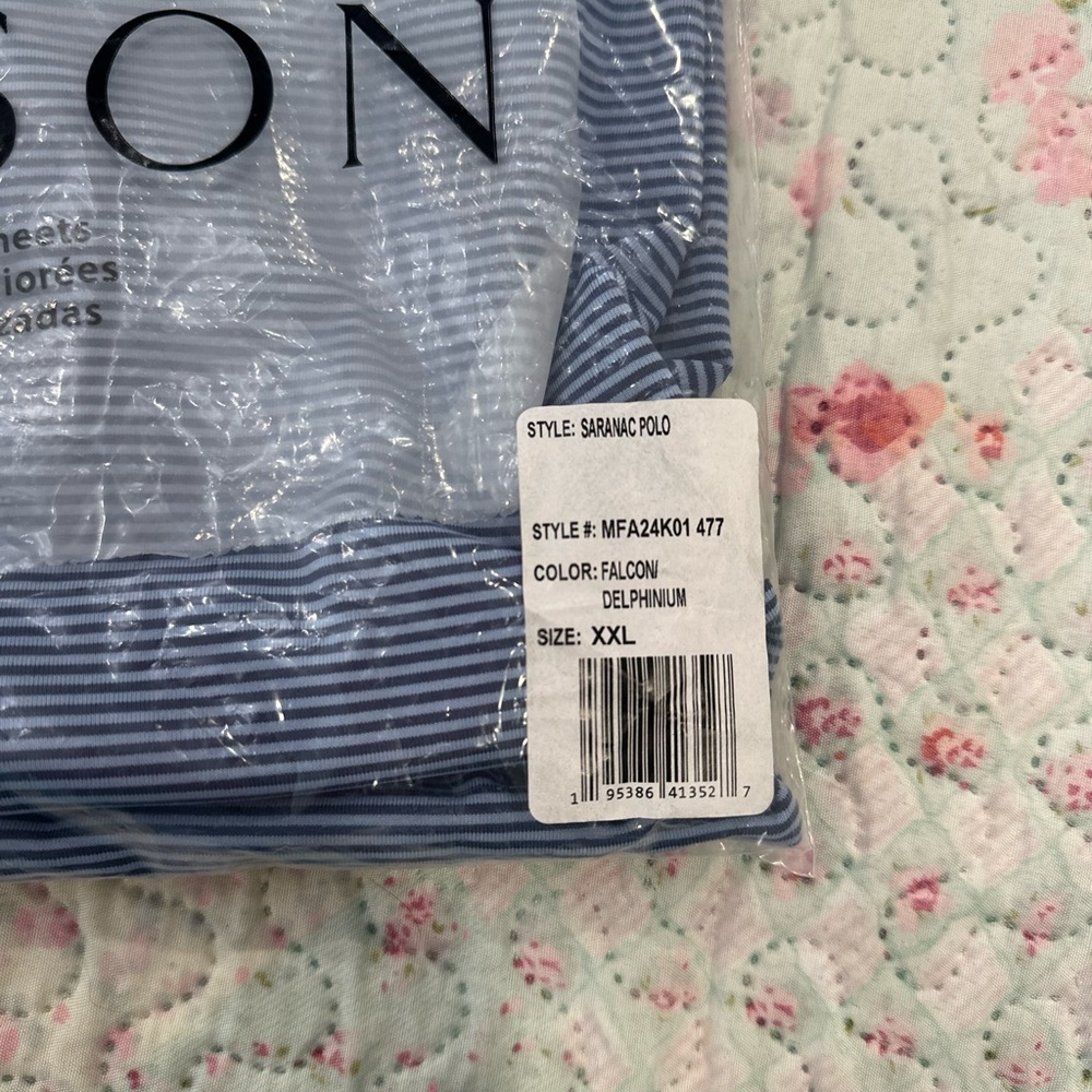 NWT Greyson Striped Blue Polo Shirt - Picture 12 of 15